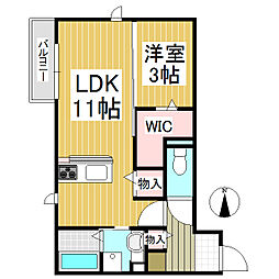 エンジェライトA 1LDKの間取図画像