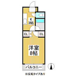 ファミーユ宮前 1Kの間取図画像