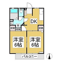 ハイツ・フォレスト 2DKの間取図画像