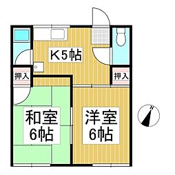 フォーブル甘利 2Kの間取図画像