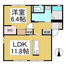 フォーレス砂田B 1LDKの間取図画像