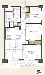 ファミール西八王子Ａ棟 3LDKの間取り