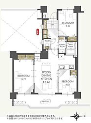 レールシティ八王子 3LDKの間取図画像
