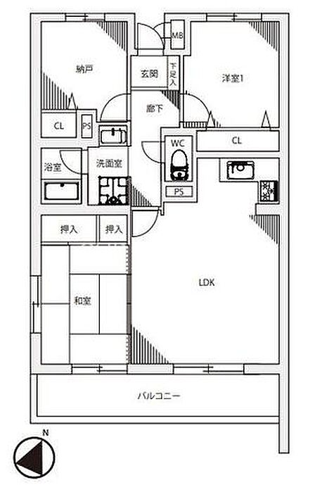 3LDK 間取り