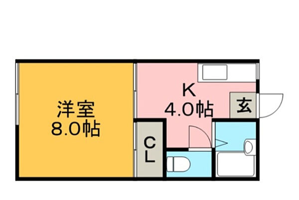 トラッドグリーン 102｜福岡県久留米市野中町(賃貸アパート1K・1階・26.49㎡)の写真 その2