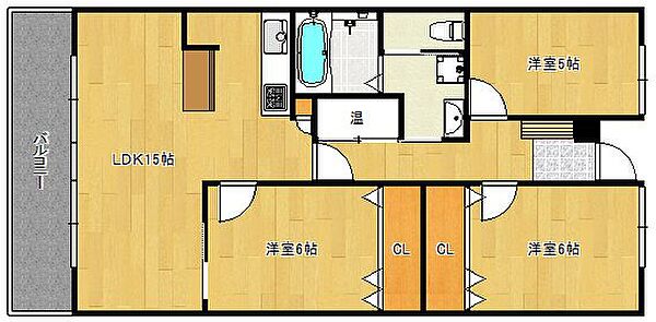 ソリーナマンション久留米東 304｜福岡県久留米市御井旗崎5丁目(賃貸マンション3LDK・3階・72.77㎡)の写真 その2