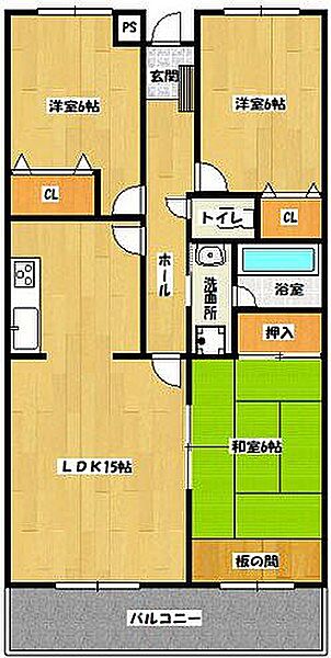 ルネス国分 103｜福岡県久留米市国分町(賃貸マンション3LDK・1階・75.60㎡)の写真 その2