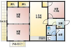 ニューライフ84 601 ｜ 福岡県久留米市東町5-10（賃貸マンション3LDK・6階・60.00㎡） その2