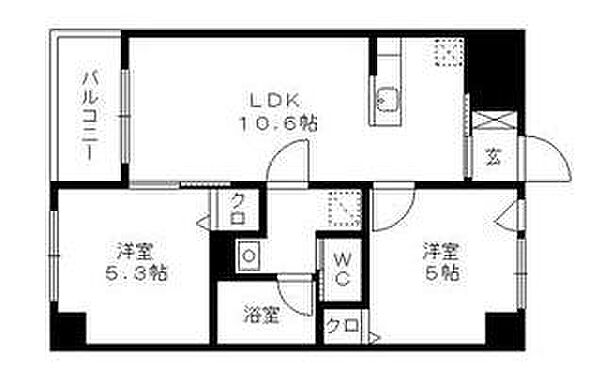 ケープラス 403｜福岡県久留米市原古賀町(賃貸マンション2LDK・4階・51.63㎡)の写真 その2