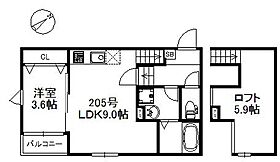 スピカ 205 ｜ 福岡県久留米市津福今町180-1（賃貸アパート1LDK・2階・33.23㎡） その2