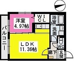 ヴィラジャスミン 201 ｜ 福岡県久留米市西町836-5（賃貸マンション1LDK・2階・40.87㎡） その2