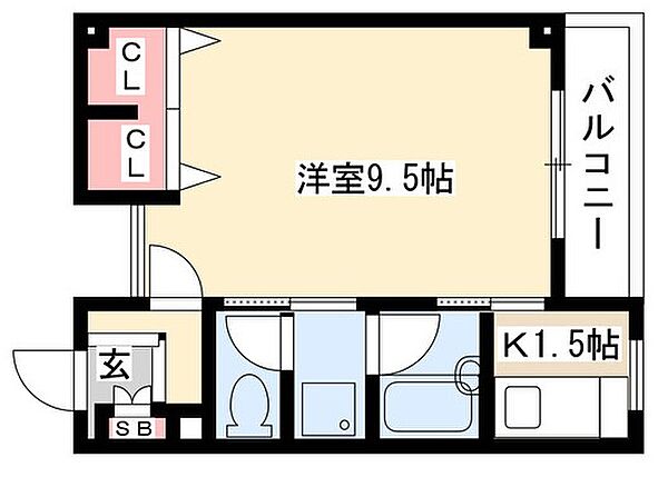 シャンブル平野 4C｜愛知県名古屋市昭和区石仏町２丁目(賃貸マンション1K・4階・30.18㎡)の写真 その2