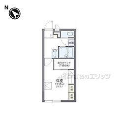 フローレス州見台 1Kの間取図画像