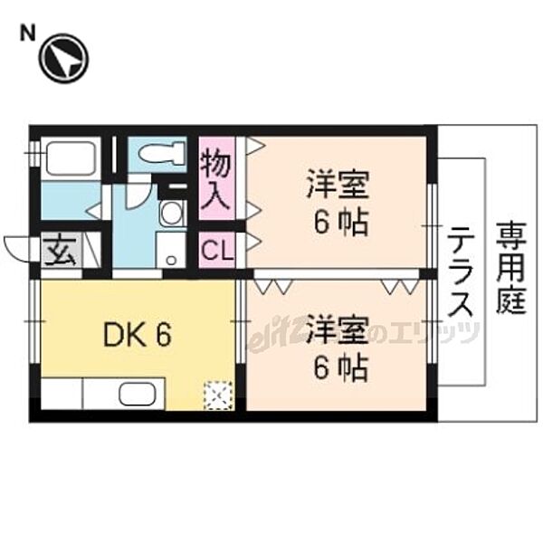 京都府京都市伏見区石田大山町(賃貸アパート2DK・1階・40.07㎡)の写真 その2