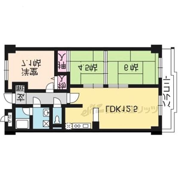 京都府宇治市木幡西浦(賃貸マンション3LDK・4階・66.97㎡)の写真 その2