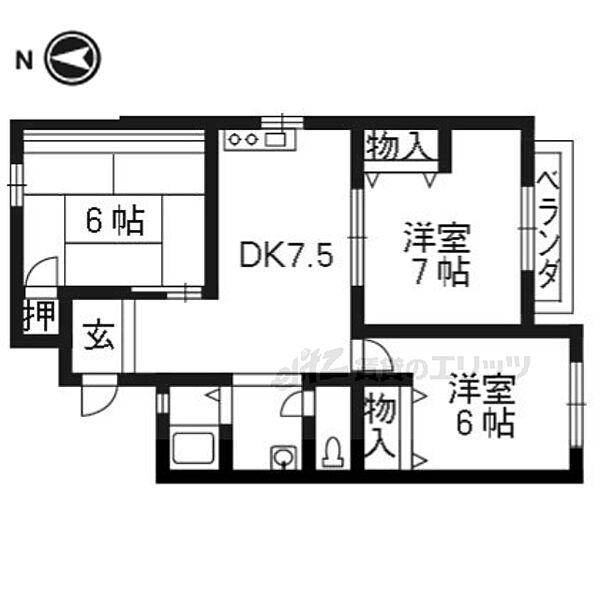 パルアベニュー醍醐 103｜京都府京都市伏見区醍醐西大路町(賃貸アパート3DK・1階・59.94㎡)の写真 その2