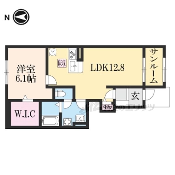 クレメント木津八ヶ坪Ｂ 103｜京都府木津川市木津八ケ坪(賃貸アパート1LDK・1階・50.16㎡)の写真 その2