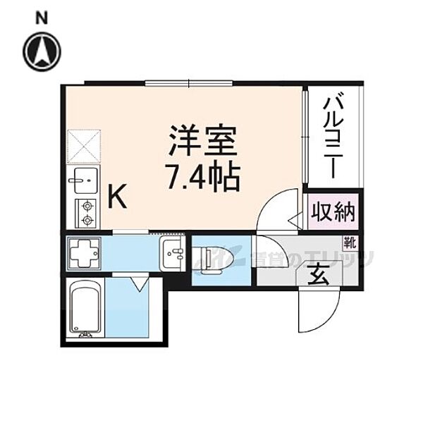 京都府京都市伏見区深草鈴塚町(賃貸アパート1R・2階・20.75㎡)の写真 その2