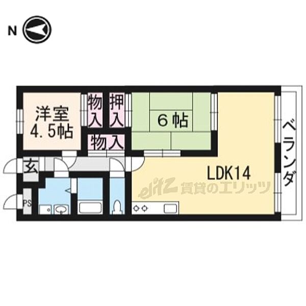 京都府京都市伏見区向島善阿弥町(賃貸マンション2LDK・4階・56.00㎡)の写真 その2