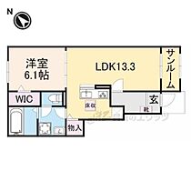 京都府久世郡久御山町藤和田村西（賃貸アパート1LDK・1階・50.05㎡） その2