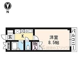 メゾン近松 3階1Kの間取り