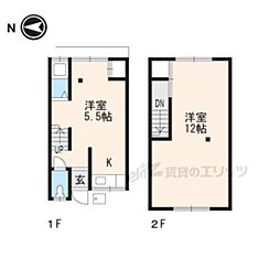 千葉住宅 2階1DKの間取り