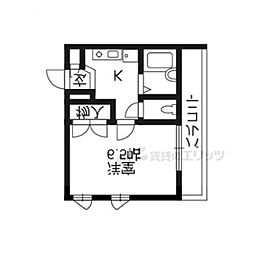 レオパレス明和 1階1Kの間取り