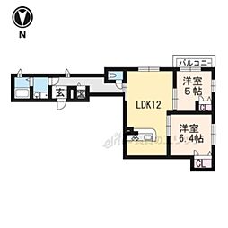 シャーメゾンＮＥＸＴ 1階2LDKの間取り