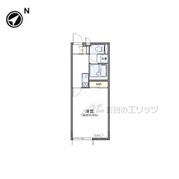 レオネクスト京田辺 1Kの間取図画像