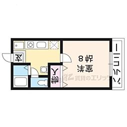 京阪本線 墨染駅 徒歩9分の賃貸アパート 2階1Kの間取り