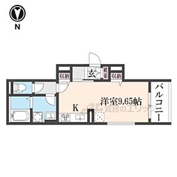 京都地下鉄東西線 醍醐駅 徒歩8分の賃貸アパート 3階1Kの間取り