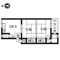 阪急京都本線 西向日駅 徒歩5分の賃貸マンション 3階2LDKの間取り