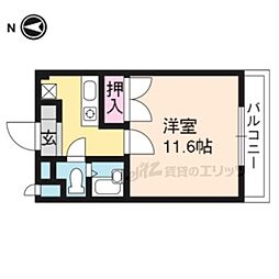 京阪本線 中書島駅 徒歩12分の賃貸マンション 7階1Kの間取り