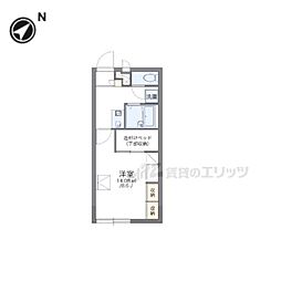レオパレスセジュール 1階1Kの間取り