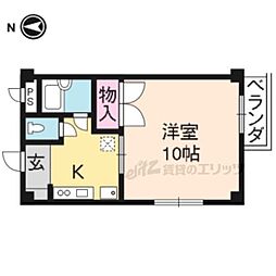 シェランジュ大久保 4階1Kの間取り