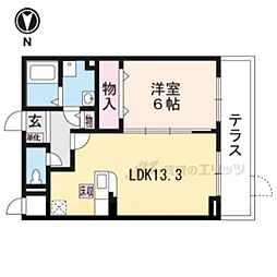 JR東海道・山陽本線 向日町駅 徒歩27分の賃貸アパート 1階1LDKの間取り