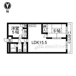 リゾデ南光苑 3階2LDKの間取り