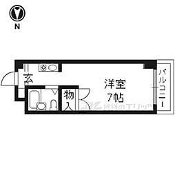 近鉄京都線 小倉駅 徒歩1分の賃貸マンション 3階1Kの間取り