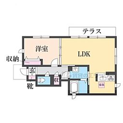 アルチェ 1階1LDKの間取り