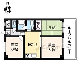 宇治プラザ 3DKの間取図画像