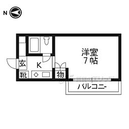 サンライト橋本 ワンルームの間取図画像