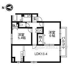グランドゥールS.K 2LDKの間取図画像