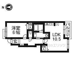 エスポワール梅美台 1LDKの間取図画像
