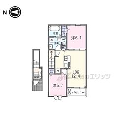 (仮)石田内里町アパート 2LDKの間取図画像
