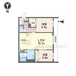 ラバンス 2LDKの間取図画像