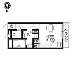 レオパレスオグラ 1Kの間取図画像