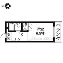 H・R・Kレジデンス 1Kの間取図画像