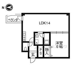 コミュニティ・藤森 1LDKの間取図画像