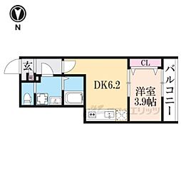 ARCA桂川 1DKの間取図画像