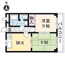 メゾン紫 2DKの間取図画像